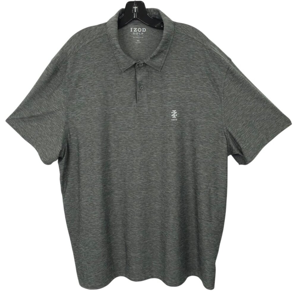 Izod Golf Stretch Polo Shirt Mens XXL Performance Lightweight Gray Short Sleeve